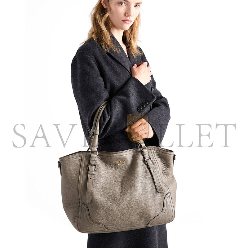 Pra*a large leather tote bag 1bg602 (38*32*14cm)